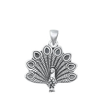 Load image into Gallery viewer, Sterling Silver Oxidized Peacock Pendant