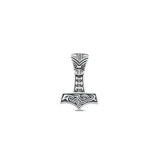 Load image into Gallery viewer, Sterling Silver Oxidized Thor's Hammer Pendant