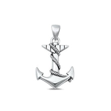 Load image into Gallery viewer, Sterling Silver Oxidized Anchor Pendant