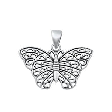 Load image into Gallery viewer, Sterling Silver Oxidized Butterfly Pendant-19.3mm