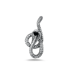 Sterling Silver Oxidized Snake Pendant
