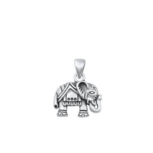 Load image into Gallery viewer, Sterling Silver Oxidized Elephant Pendant-13.4mm