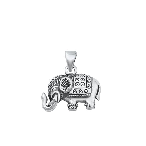 Sterling Silver Oxidized Elephant Pendant