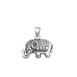 Sterling Silver Oxidized Elephant Pendant