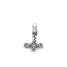 Load image into Gallery viewer, Sterling Silver Oxidized Celtic Hammer Pendant-17mm
