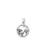 Sterling Silver Oxidized Mushrooms Pendant