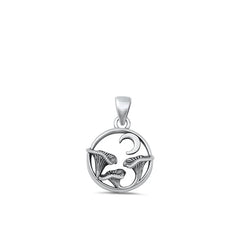 Sterling Silver Oxidized Mushrooms Pendant