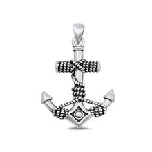 Load image into Gallery viewer, Sterling Silver Oxidized Anchor Pendant