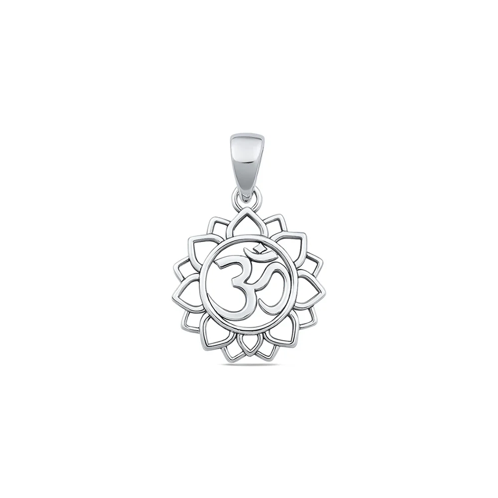 Sterling Silver Oxidized And Polished Om Pendant