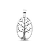 Sterling Silver Oxidized And High Polished Tree Of Life Pendant