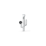 Sterling Silver Oxidized And Polished Cactus Pendant