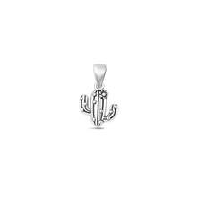 Load image into Gallery viewer, Sterling Silver Oxidized And High Polished Cactus Pendant