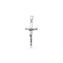 Load image into Gallery viewer, Sterling Silver Oxidized And Polished Crucifix Cross Pendant