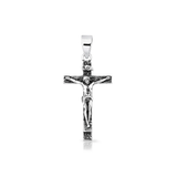 Sterling Silver Oxidized And Polished Crucifix Pendant