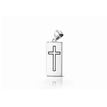 Load image into Gallery viewer, Sterling Silver Oxidized And Polished Cross Bar Pendant