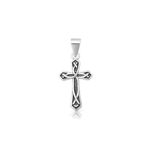 Load image into Gallery viewer, Sterling Silver Oxidized And High Polished Cross Pendant