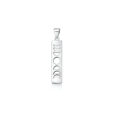 Sterling Silver Oxidized And Polished Moon Phases Pendant