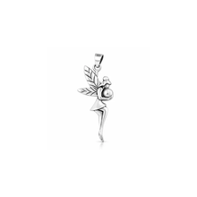 Load image into Gallery viewer, Sterling Silver Oxidized And Polished Fairy Pendant