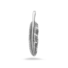 Load image into Gallery viewer, Sterling Silver Oxidized And Polished 38mm Feather Pendant