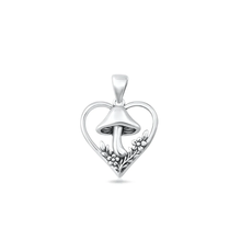 Load image into Gallery viewer, Sterling Silver Oxidized And Polished Mushroom And Heart Pendant