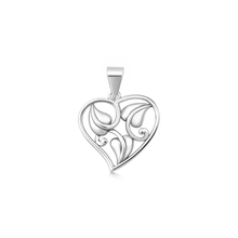 Load image into Gallery viewer, Sterling Silver Oxidized And Polished Vines And Heart Pendant