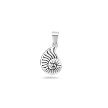 Load image into Gallery viewer, Sterling Silver Oxidized And Polished Seashell Pendant