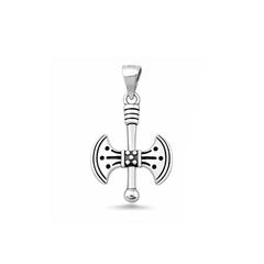 Sterling Silver Oxidized And Polished Axe Pendant