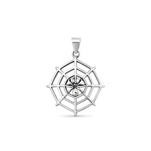 Load image into Gallery viewer, Sterling Silver Oxidized And High Polished Spiderweb Pendant