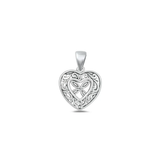 Sterling Silver Oxidized 11.5mm Heart Pendant
