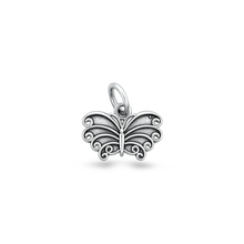 Load image into Gallery viewer, Sterling Silver Oxidized 10mm Butterfly Pendant