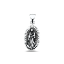 Load image into Gallery viewer, Sterling Silver Oxidized Virgin Mary Pendant