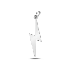 Sterling Silver Oxidized And Polished Lightning Bolt Pendant