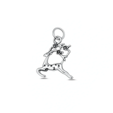 Sterling Silver Oxidized Deer Pendant