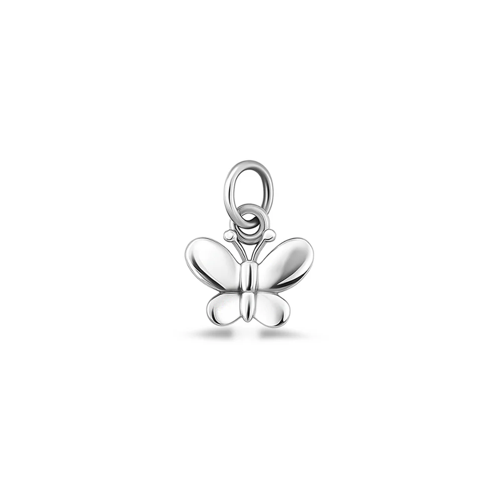 Sterling Silver Oxidized 11.3mm Butterfly Pendant