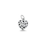 Sterling Silver Oxidized Heart Moon And Star Pendant