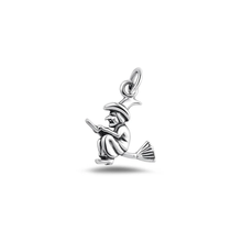 Load image into Gallery viewer, Sterling Silver Oxidized Witch Pendant
