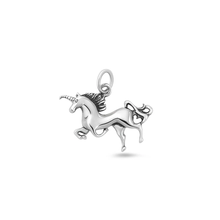 Load image into Gallery viewer, Sterling Silver Oxidized Unicorn Pendant