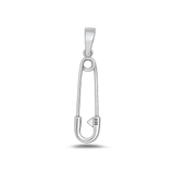 Sterling Silver Oxidized And High Polished Safety Pin Pendant