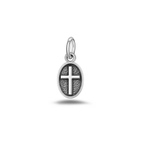 Sterling Silver Oxidized And High Polished 12.4mm Cross Pendant