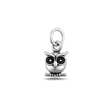 Load image into Gallery viewer, Sterling Silver Oxidized Owl Pendant