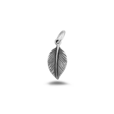 Sterling Silver High Polished And Oxidized Leaf Pendant