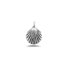 Load image into Gallery viewer, Sterling Silver Oxidized And High Polished Seashell Pendant