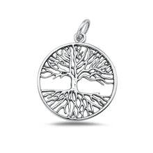Load image into Gallery viewer, Sterling Silver Oxidized And High Polished Tree Of Life Pendant