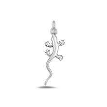 Load image into Gallery viewer, Sterling Silver High Polished And Oxidized Gecko Pendant