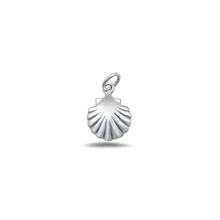 Load image into Gallery viewer, Sterling Silver Oxidized And High Polished Seashell Pendant