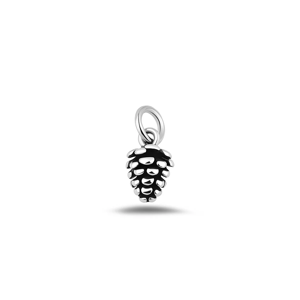 Sterling Silver High Polished And Oxidized Acorn Pendant