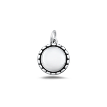 Load image into Gallery viewer, Sterling Silver Oxidized And High Polished Round Pendant