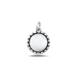 Sterling Silver Oxidized And High Polished Round Pendant
