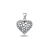 Sterling Silver Oxidized And High Polished Heart Pendant
