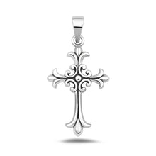 Load image into Gallery viewer, Sterling Silver Oxidized And High Polished Cross Pendant